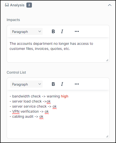 View changes analysis